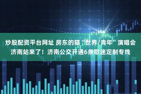 炒股配资平台网址 房东的猫“世界/青年”演唱会济南站来了！济南公交开通6条歌迷定制专线